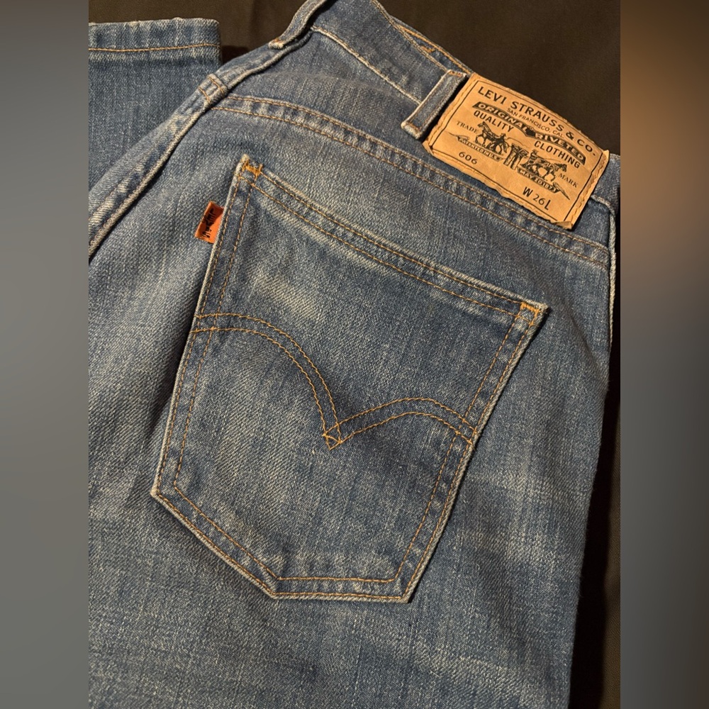 Levi's Classic 606 Orange Tab “Vintage”Jeans Sz 26L Distressed